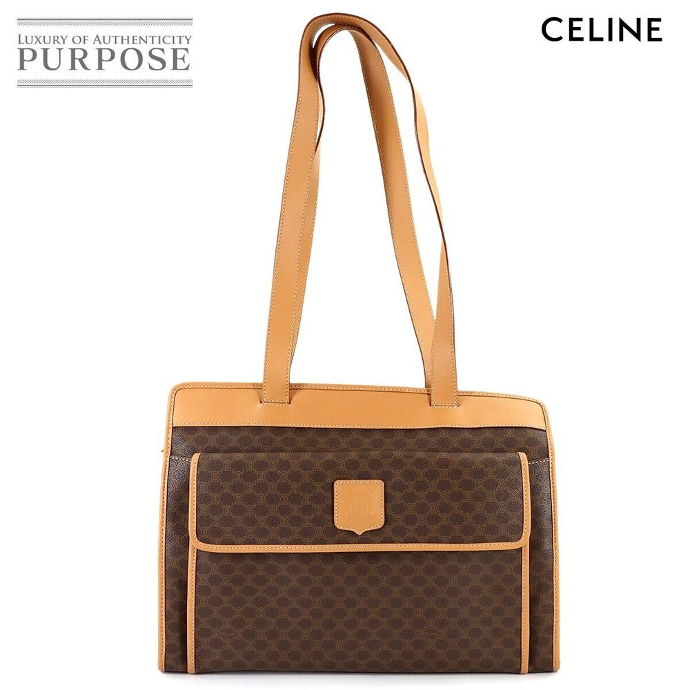 Celine Macadam Shoulder Bag Leather Brown - Picture 1 of 8